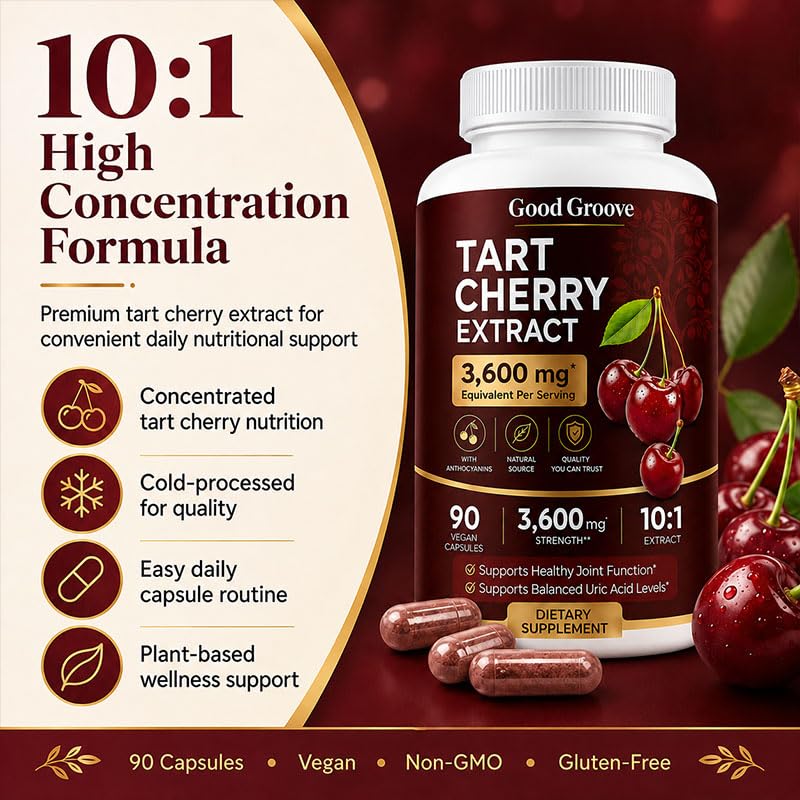 Skinclean Tart Cherry Extract 10:1 High Concentration Formula Capsule 90 Count