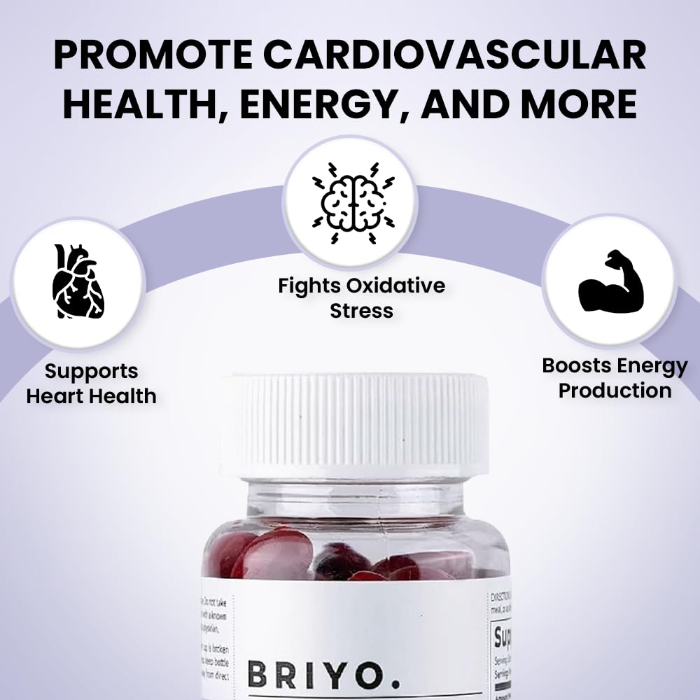 Briyosis CoQ10 100mg Supplement with Omega-3 EPA/DHA, Lycopene & Selenium – for Heart Health, Energy Support, Antioxidant Protection, Healthy Aging Softgels 90 Count