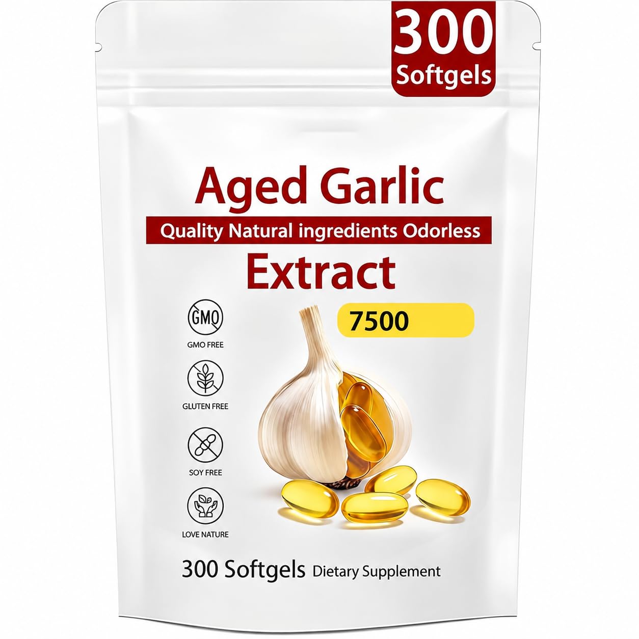 GROHESE Aged Garlic Extract Odorless Organic Garlic Extract Softgels 1 Count