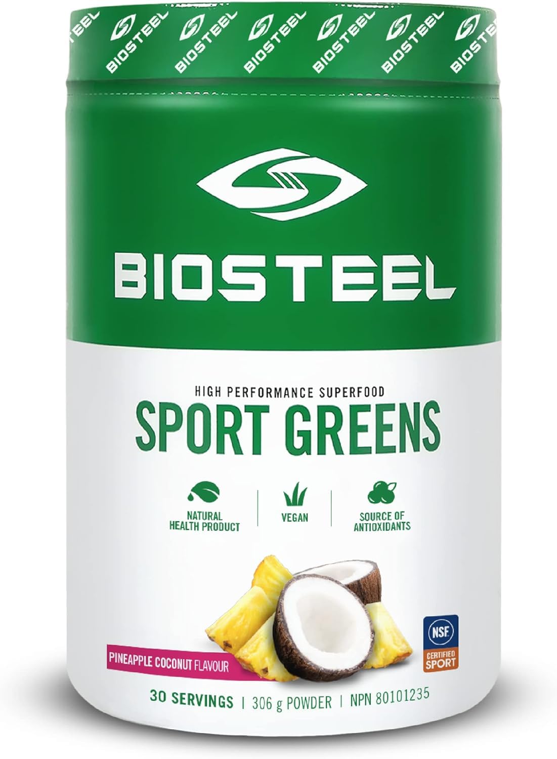 BIOSTEEL Sport Greens Powder Pineapple Coconut, 10.79 Ounce