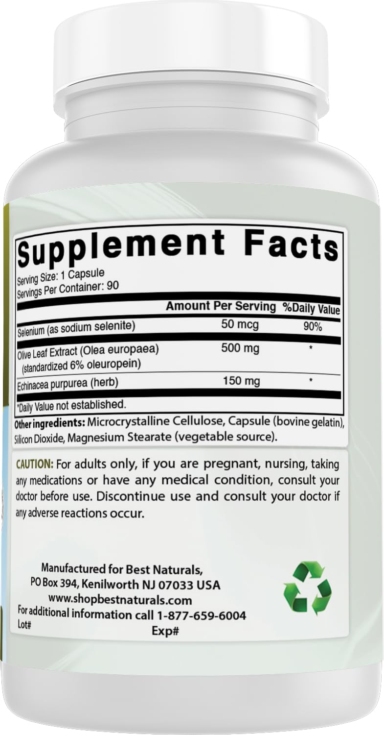 Best Naturals Olive Leaf Extract 700 mg Capsules, 90 Count