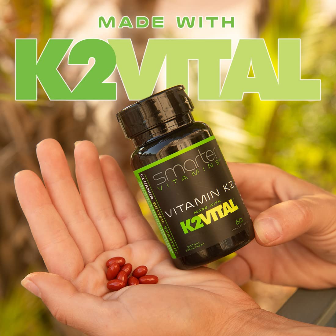 SmarterVitamins Vitamin K2 MK7 100mcg K2VITAL Bone & Heart Support Softgel 180