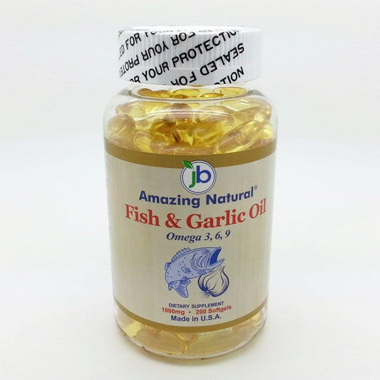 Amazing Natural Fish & Garlic Oil 1000 mg Softgel, 200 Softgels