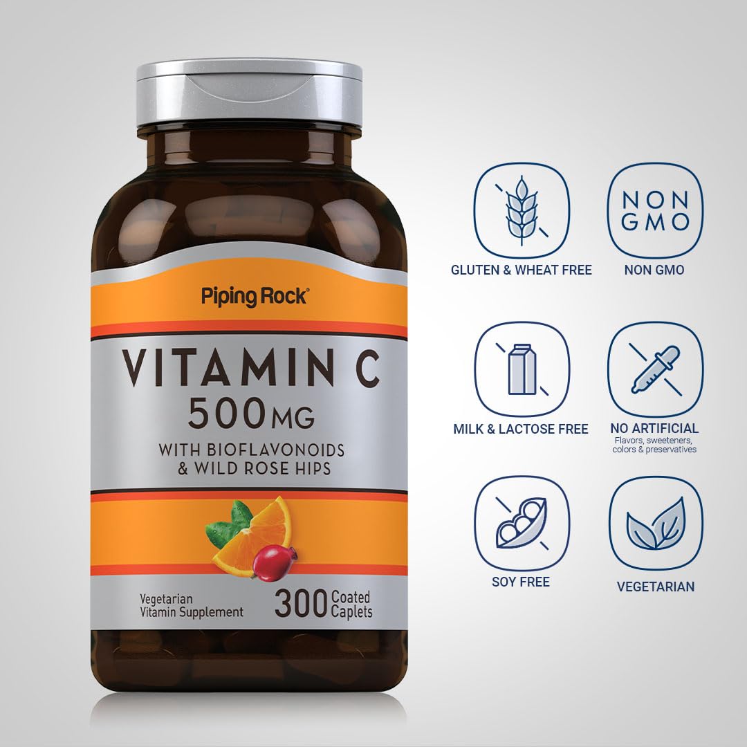 Piping Rock Vitamin C 500mg 300 Caplets