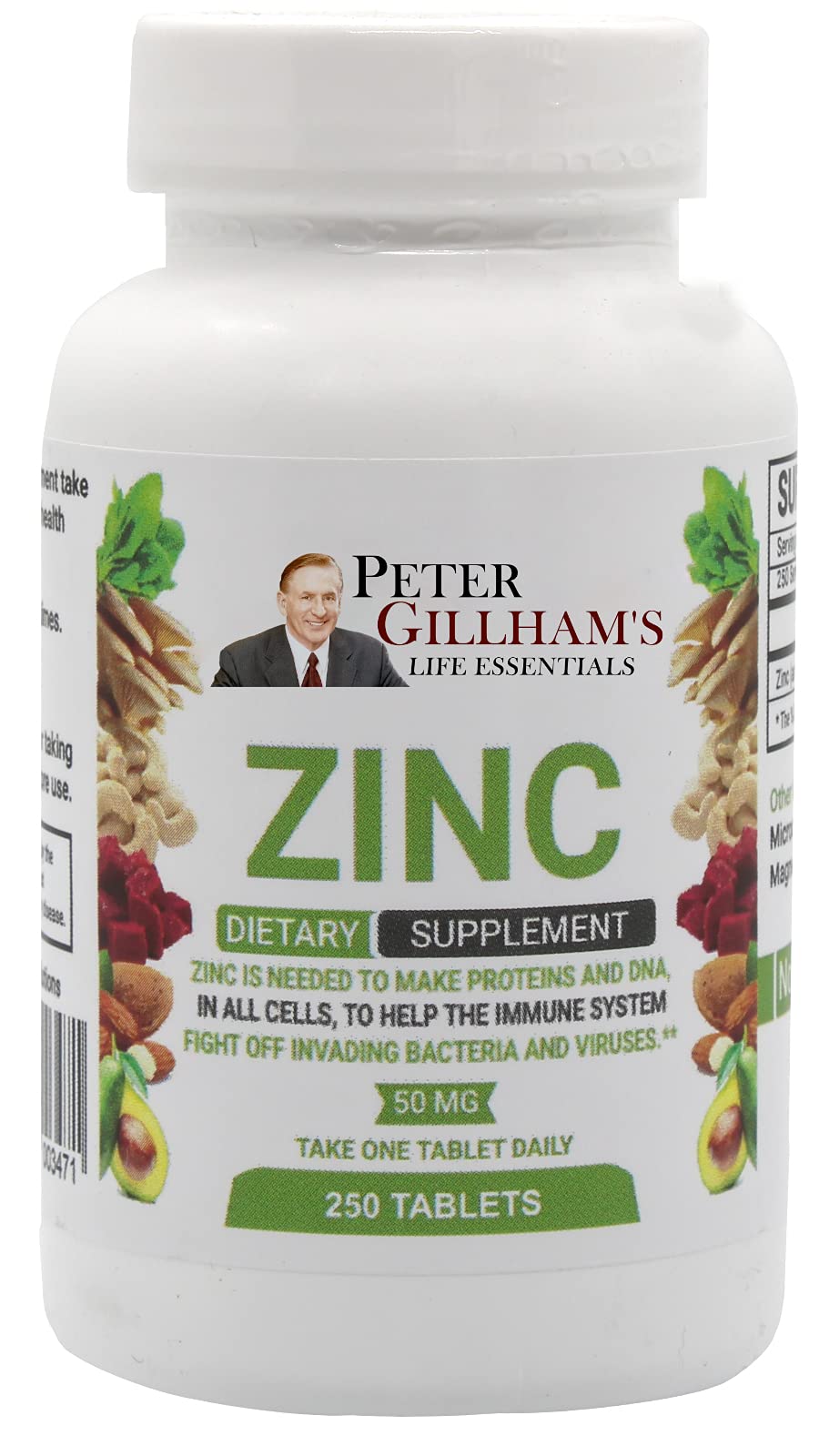 Peter's Choice Zinc Tablets Immune System Support 50mg, 250 Tablets