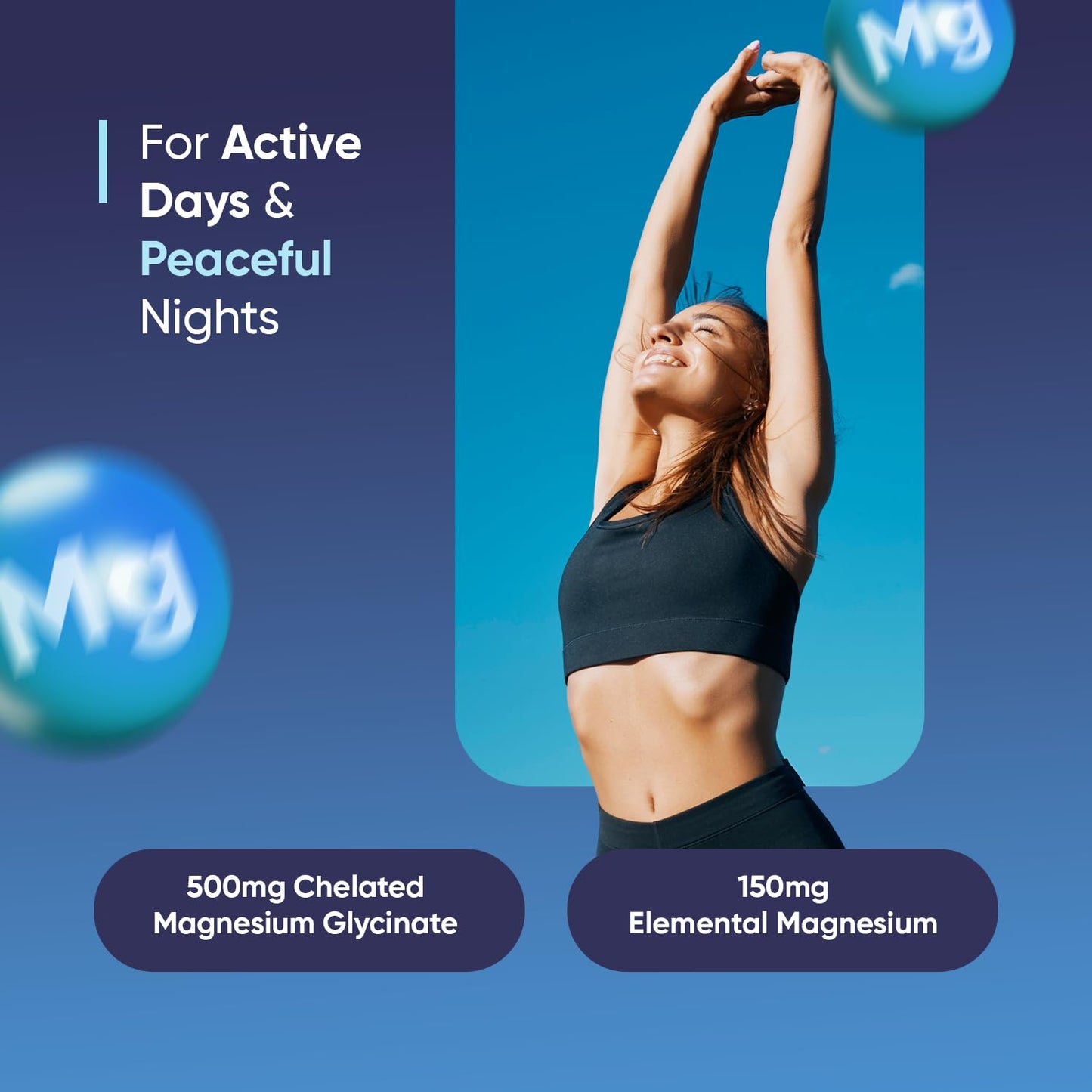WeightWorld Magnesium Glycinate 500mg Capsules, 180 Count