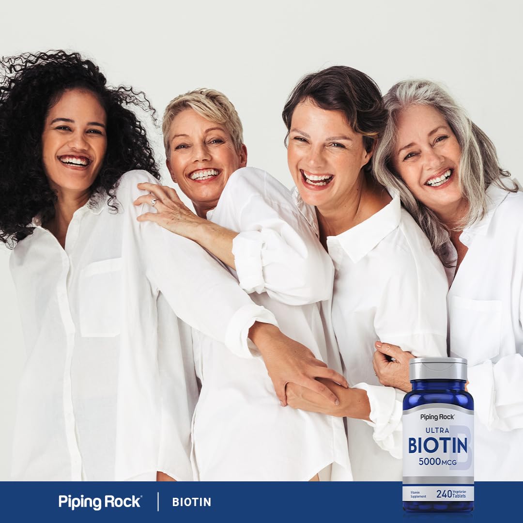 Piping Rock Biotin 5000mcg Tablets, 240 Tablets