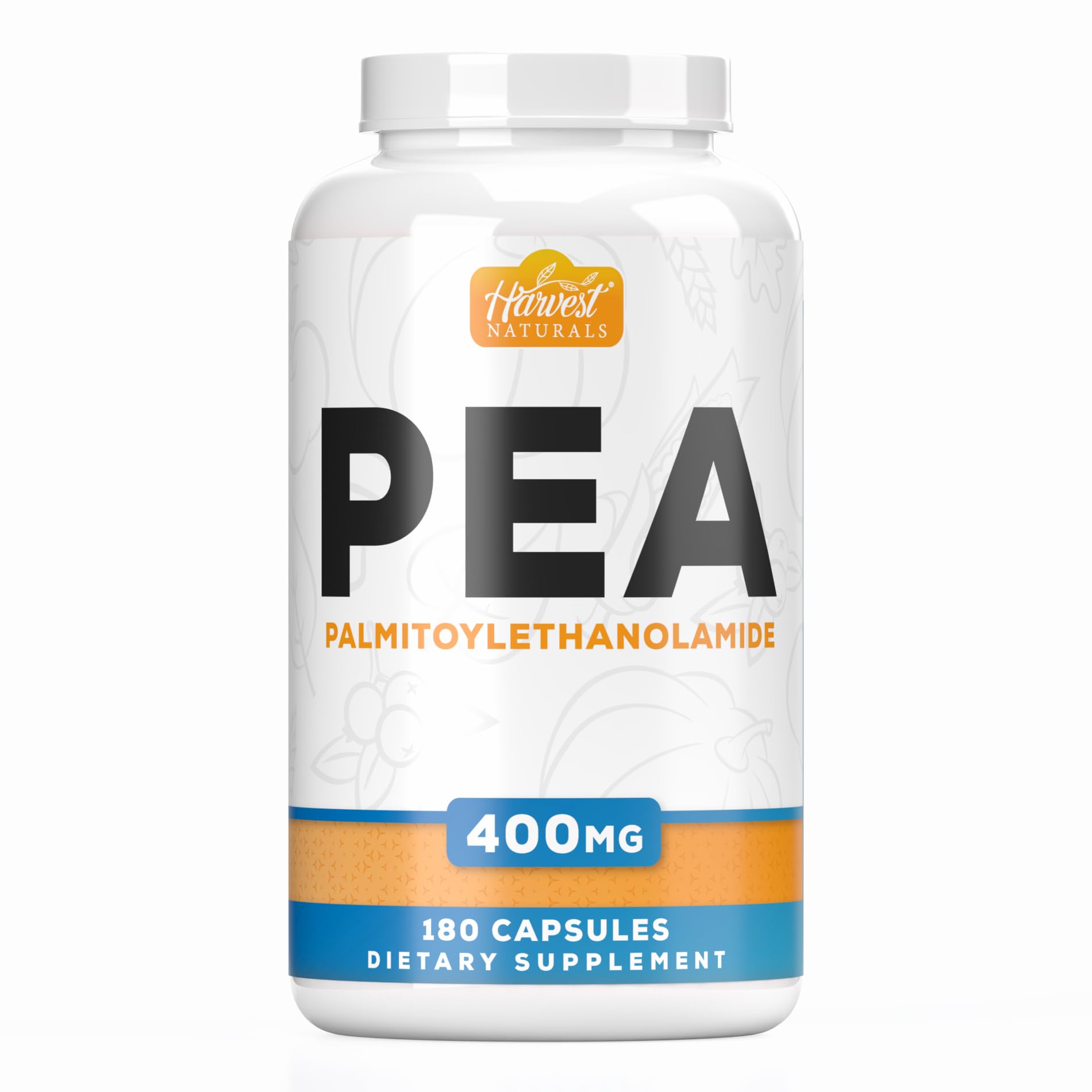 Harvest Naturals Palmitoylethanolamide Capsules 400 mg Pea-Derived, 180 Count