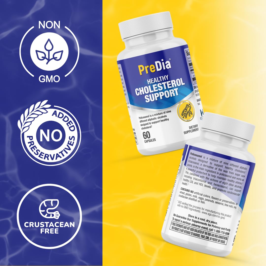 PREDIA Healthy Cholesterol Support Policosanol 20 mg Capsule, 1 Count