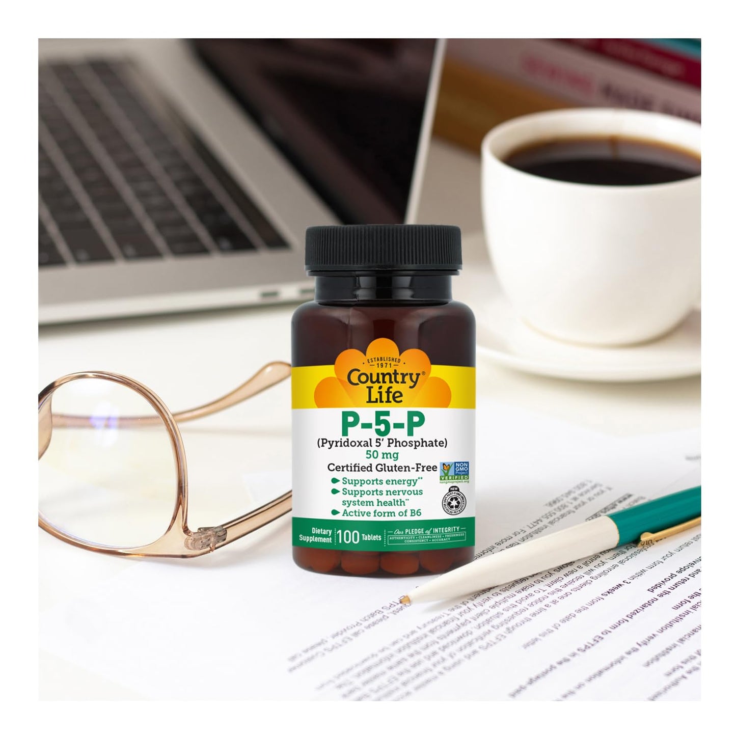 Country Life P-5-P Vitamin B6 Tablet, 100 Count