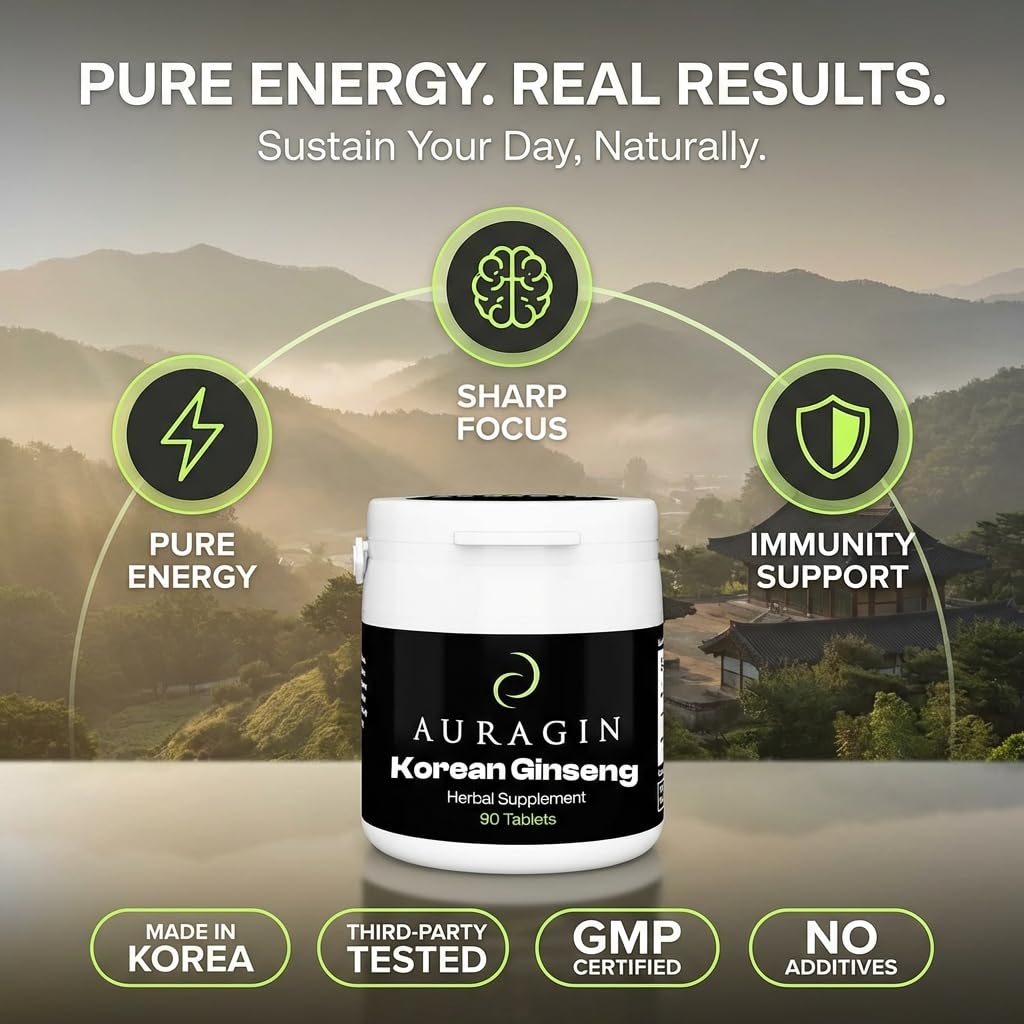 Auragin Korean Red Ginseng Tablets 90 Count