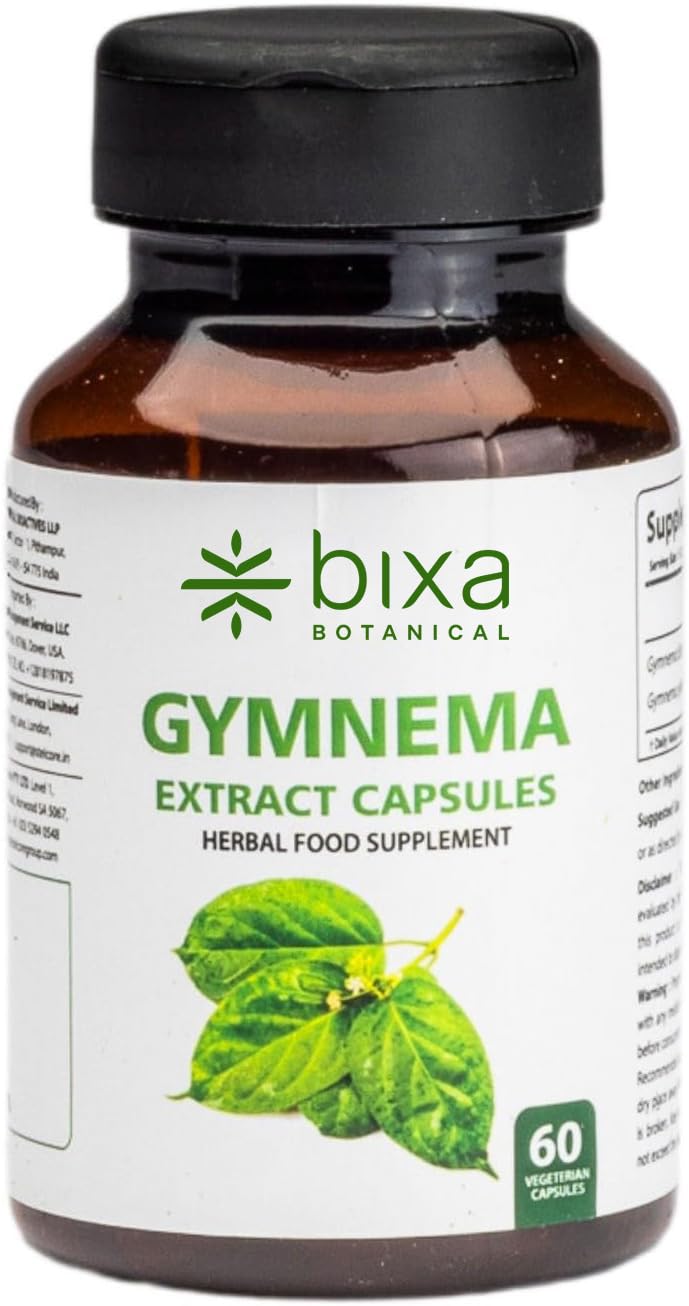 bixa BOTANICAL Gymnema Extract 25% Gymnemic Ayurvedic Natural Herbal Supplement Capsule 60 Count