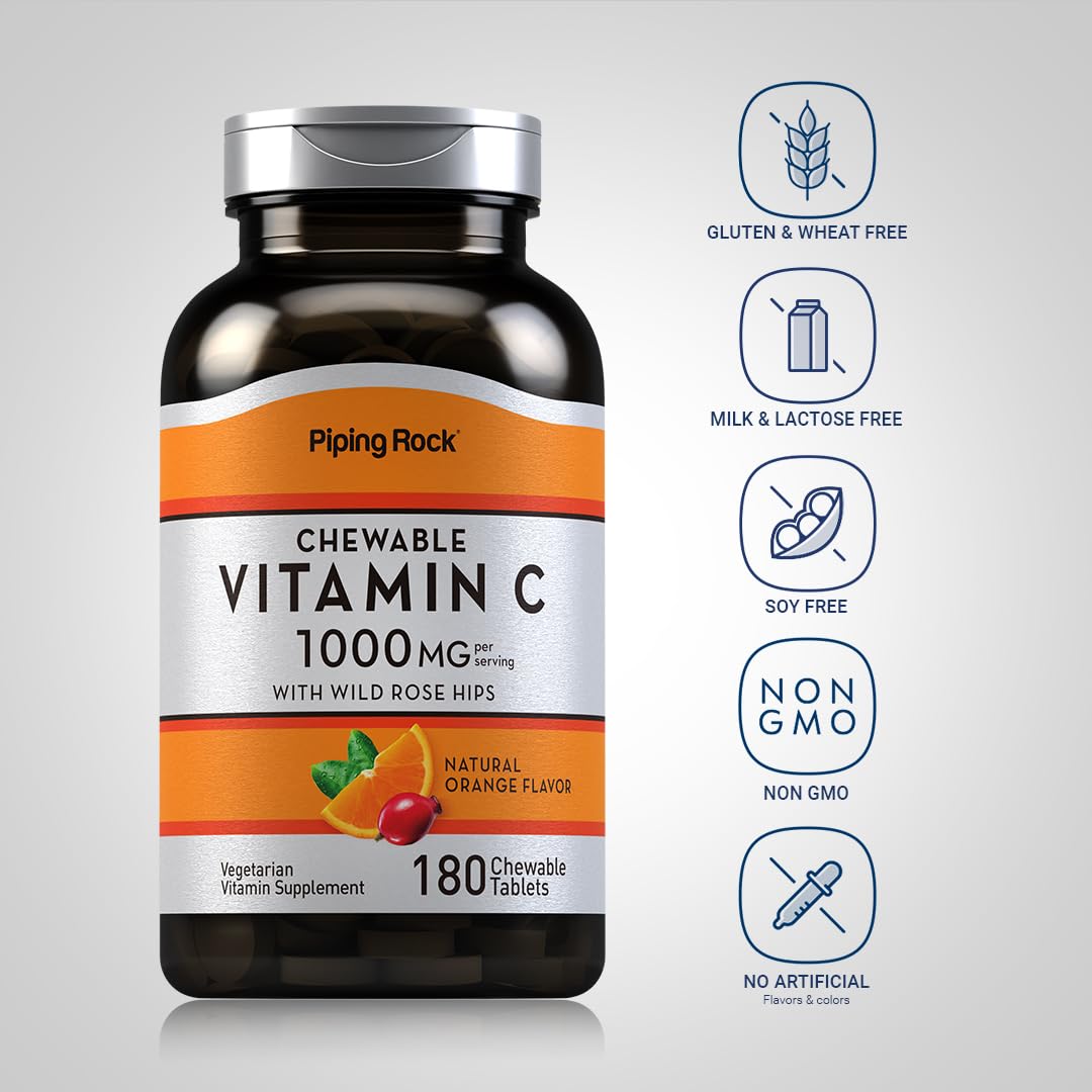 Piping Rock Vitamin C 1000mg Tablet, 180 Count