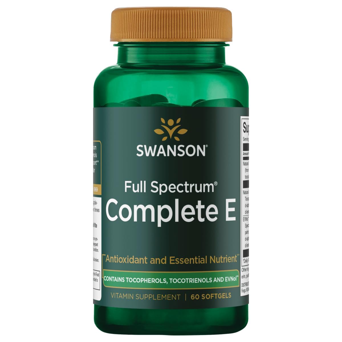 Swanson Full Spectrum Vitamin E with Tocotrienols Softgels, 60 Count