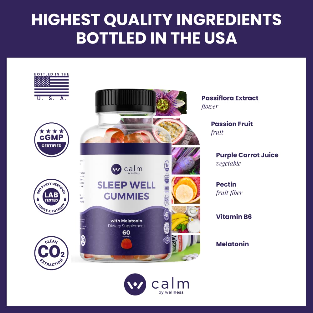 Calm by Wellness Sleep Well Gummies Gummy 30 Count