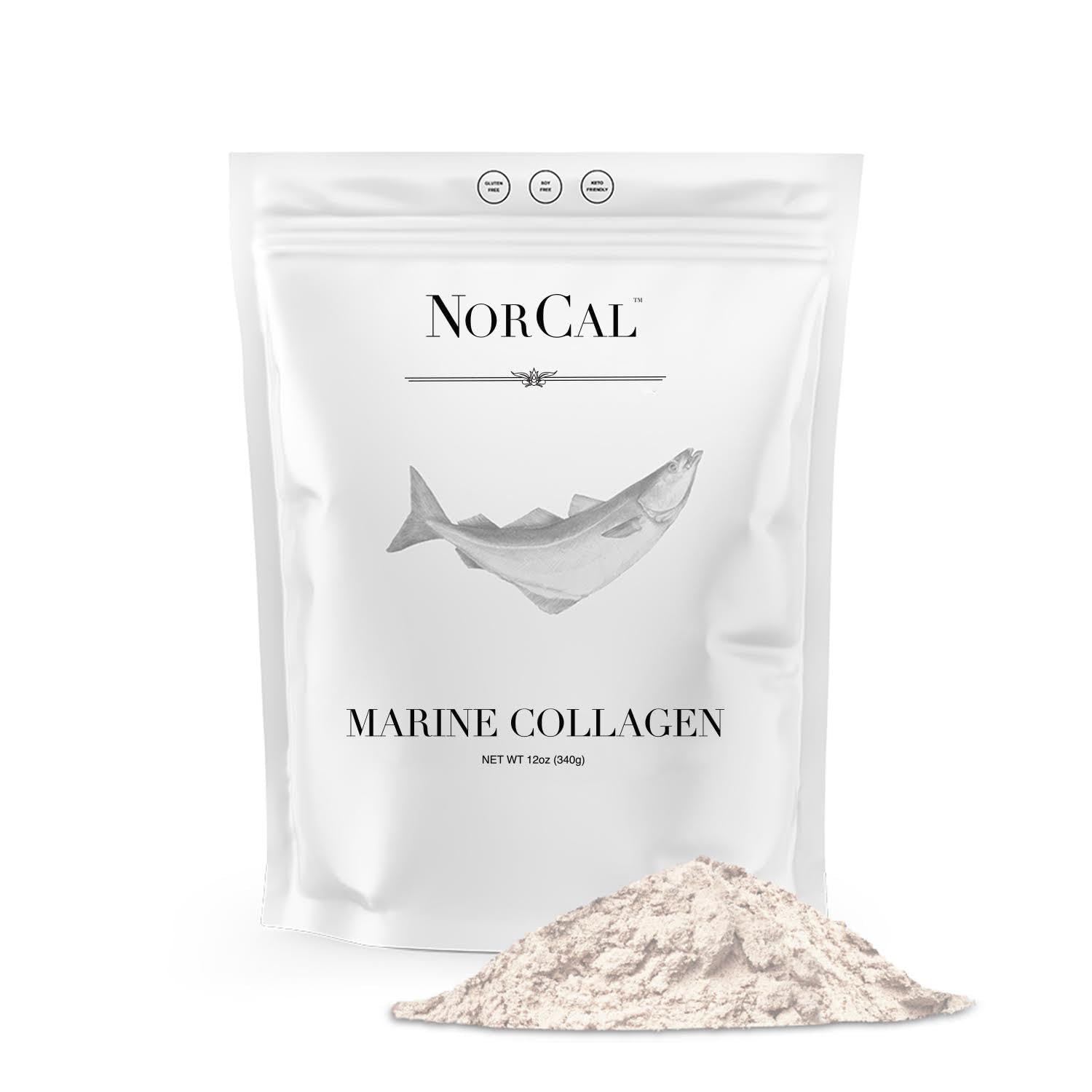 NorCal Organic Marine Collagen Peptides Powder, Skin Hair Nail & Joint, 12oz