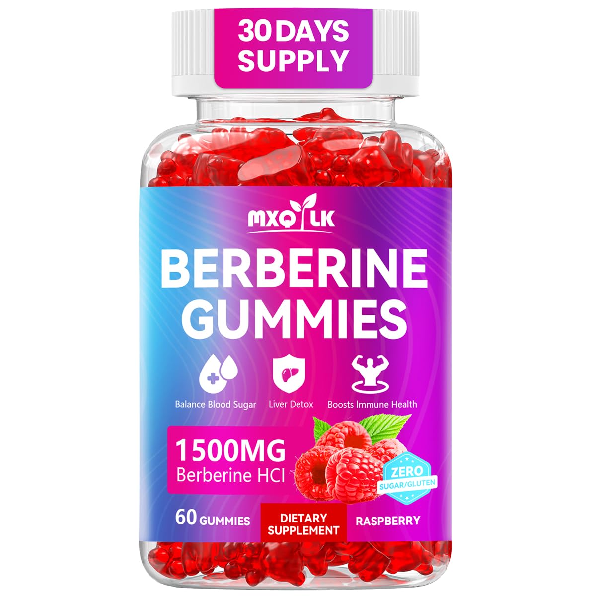 Mxq Lk Berberine Gummies 60 Gummies