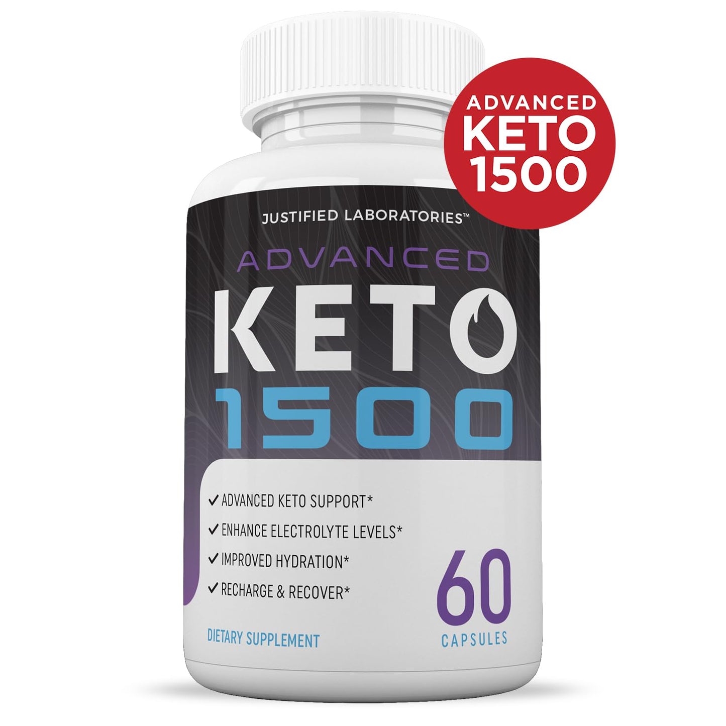 Justified Laboratories Advanced Keto 1500 Keto Capsules, 1275mg, 600 Count