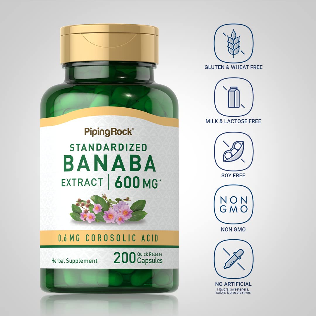 Piping Rock Banaba Leaf Extract Capsules 200 Count