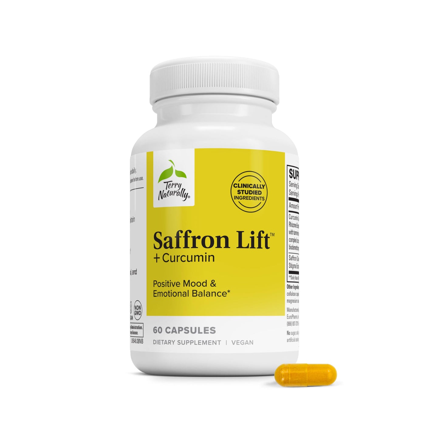 Terry Naturally Saffron Lift + Curcumin Capsules, 60 Count