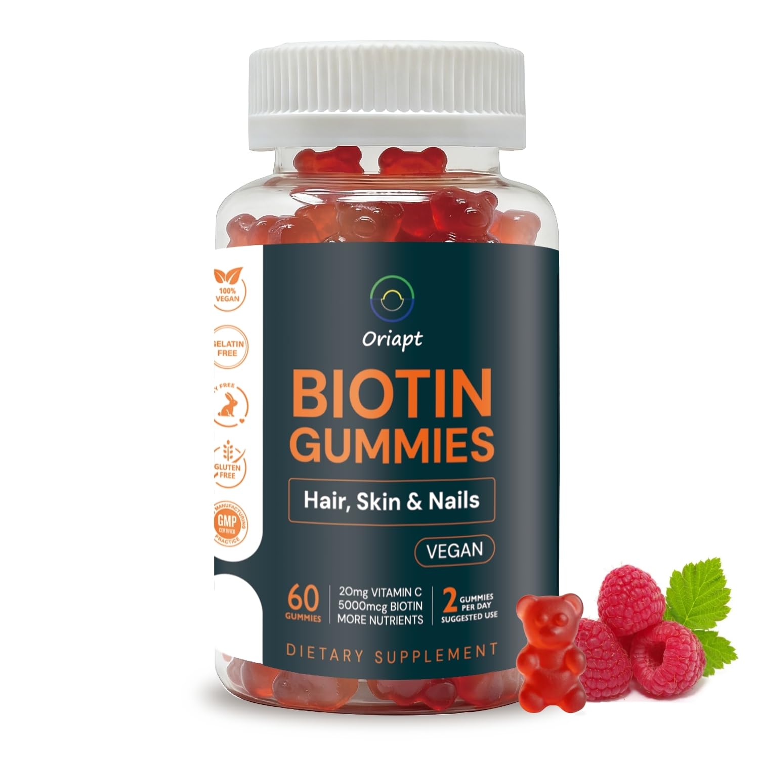 ORIAPT Hair Skin Nails Biotin Gummies, 1 Count