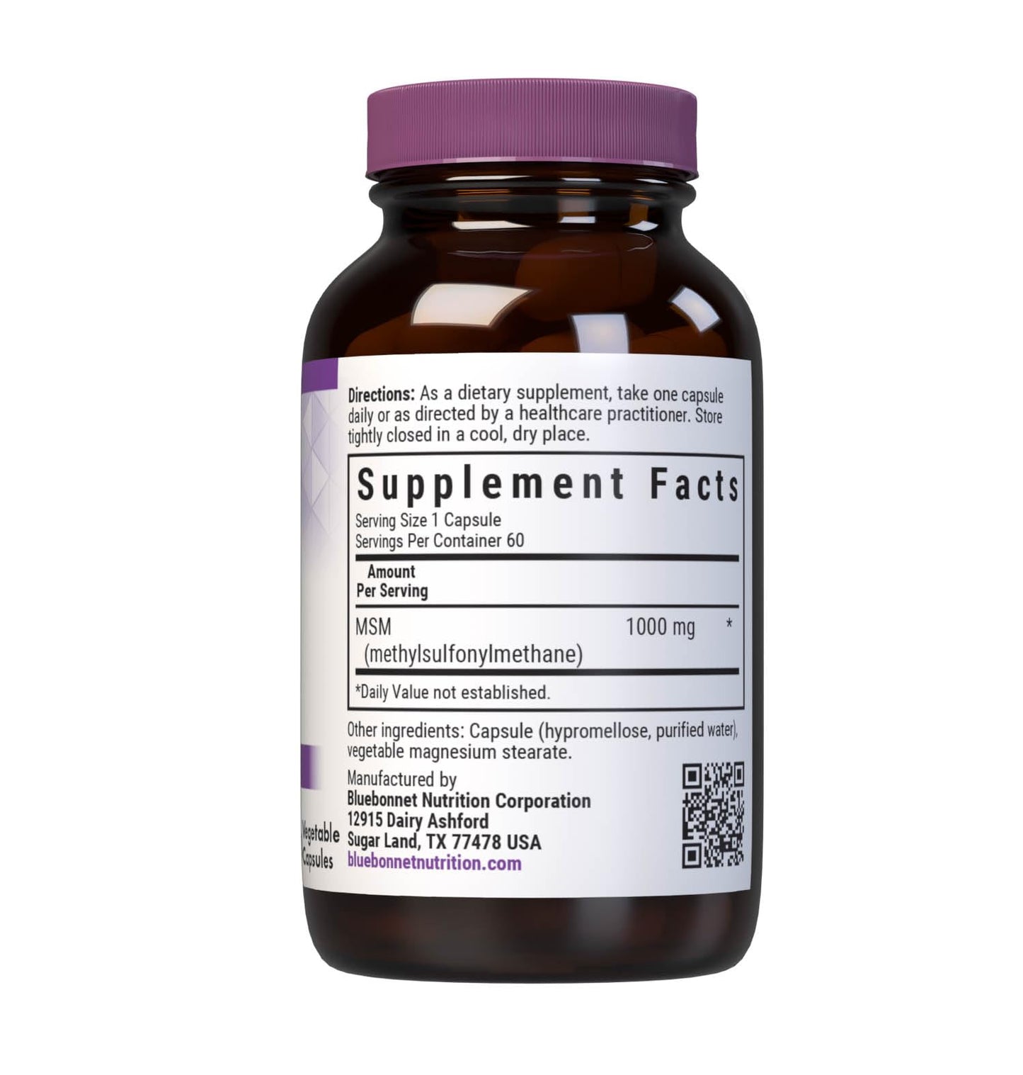 BlueBonnet MSM 1000 mg Capsule, 60 Count