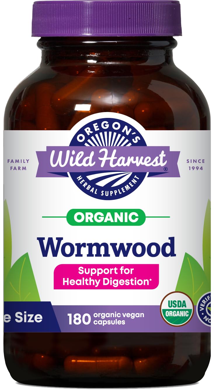 Oregon's Wild Harvest Wormwood Herbal Supplement Capsules 180 Count