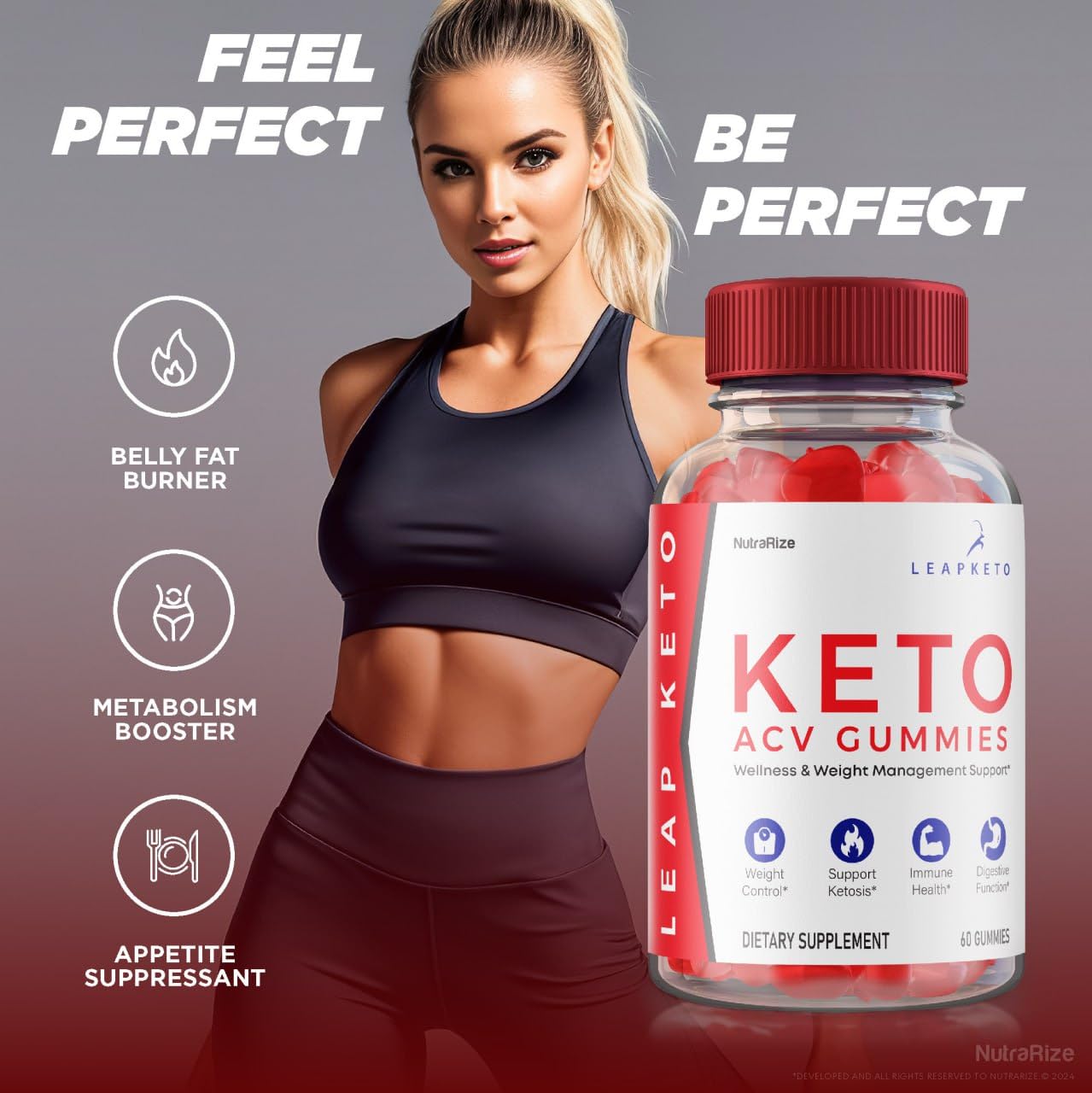 NutraRize Leap Keto ACV Gummies 120 Gummies