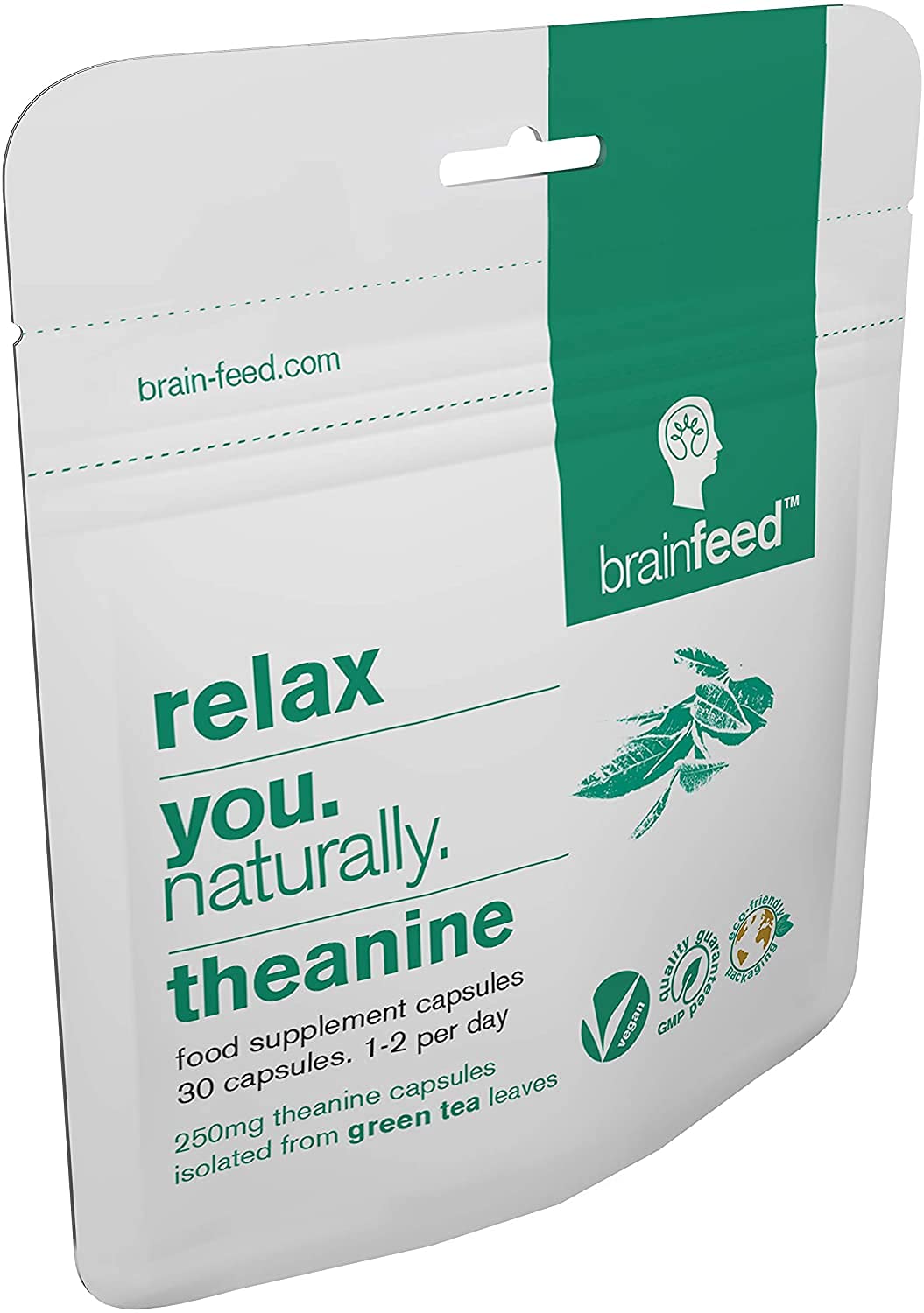 Brain Feed Natural L-Theanine Capsules 250mg, 30 Capsules