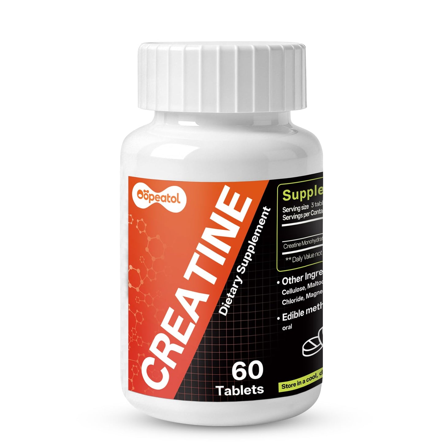 Oopeatol Creatine Monohydrate Chewable Tablets, 60 Tablets