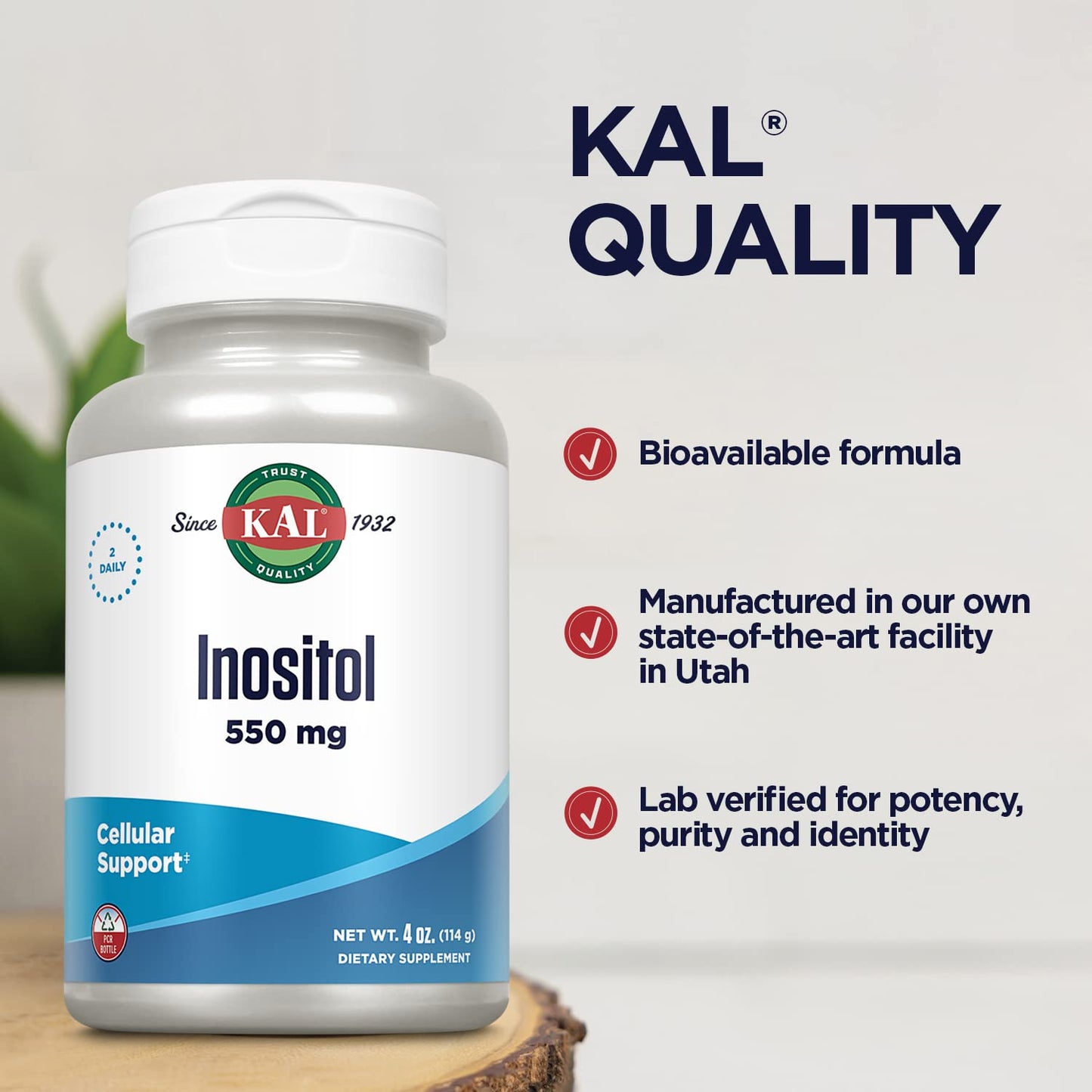 KAL Inositol Powder 550mg, 4 oz