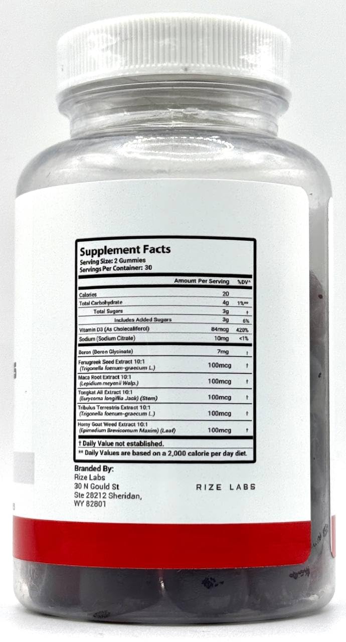 Rize Labs Iron Max Men's Health Gummies 60 Gummies