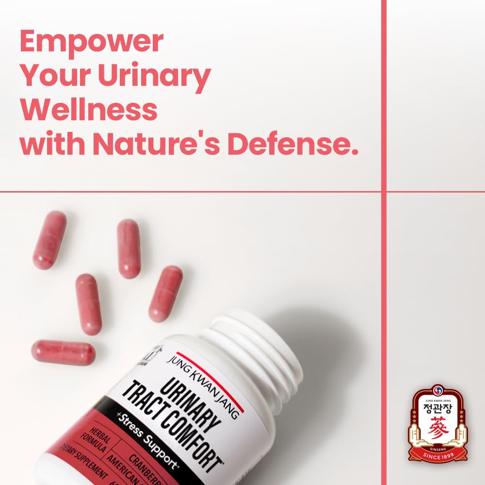 JUNG KWAN JANG Urinary Tract Comfort Formula with Pacran Cranberry 500mg, American Ginseng 143mg, Capsules, 60 Capsules