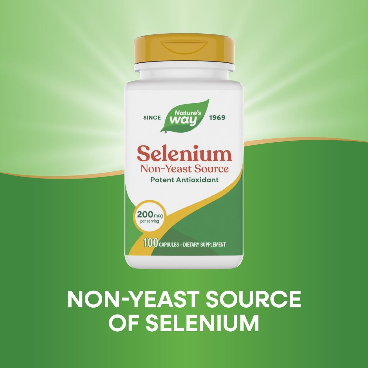 Nature's Way Selenium L-Selenomethionine Supplement for Antioxidant Support Capsules 100