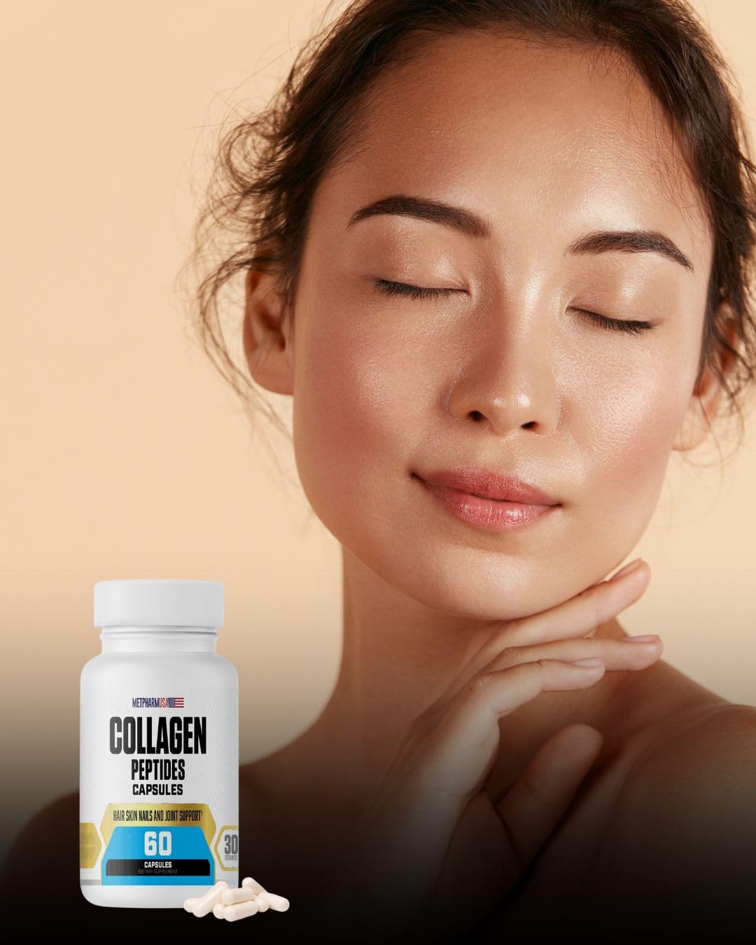 MetpharmUSA Collagen Peptides Capsules 60 Count