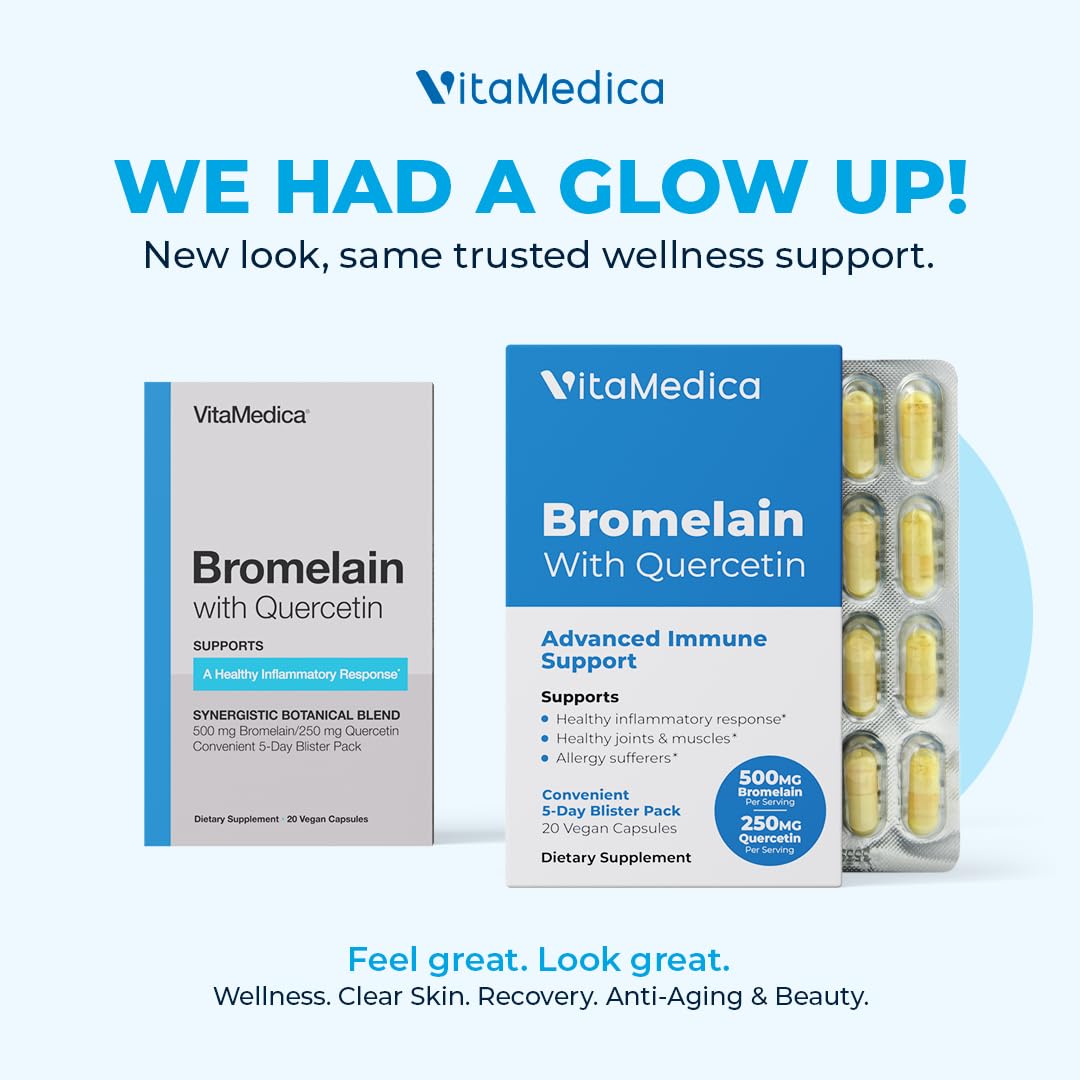 VitaMedica Bromelain & Quercetin Supplement 20 Capsules
