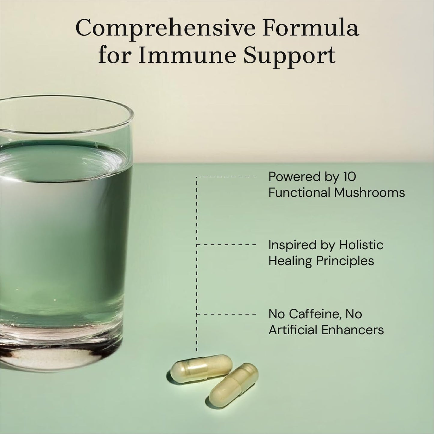 7th Manna Daily Immunity Lion's Mane Mushroom Complex Capsules with Cordyceps, Turkey Tail & Reishi, Brain Support, Focus, Energy & Immune Booster, 60 Capsules
