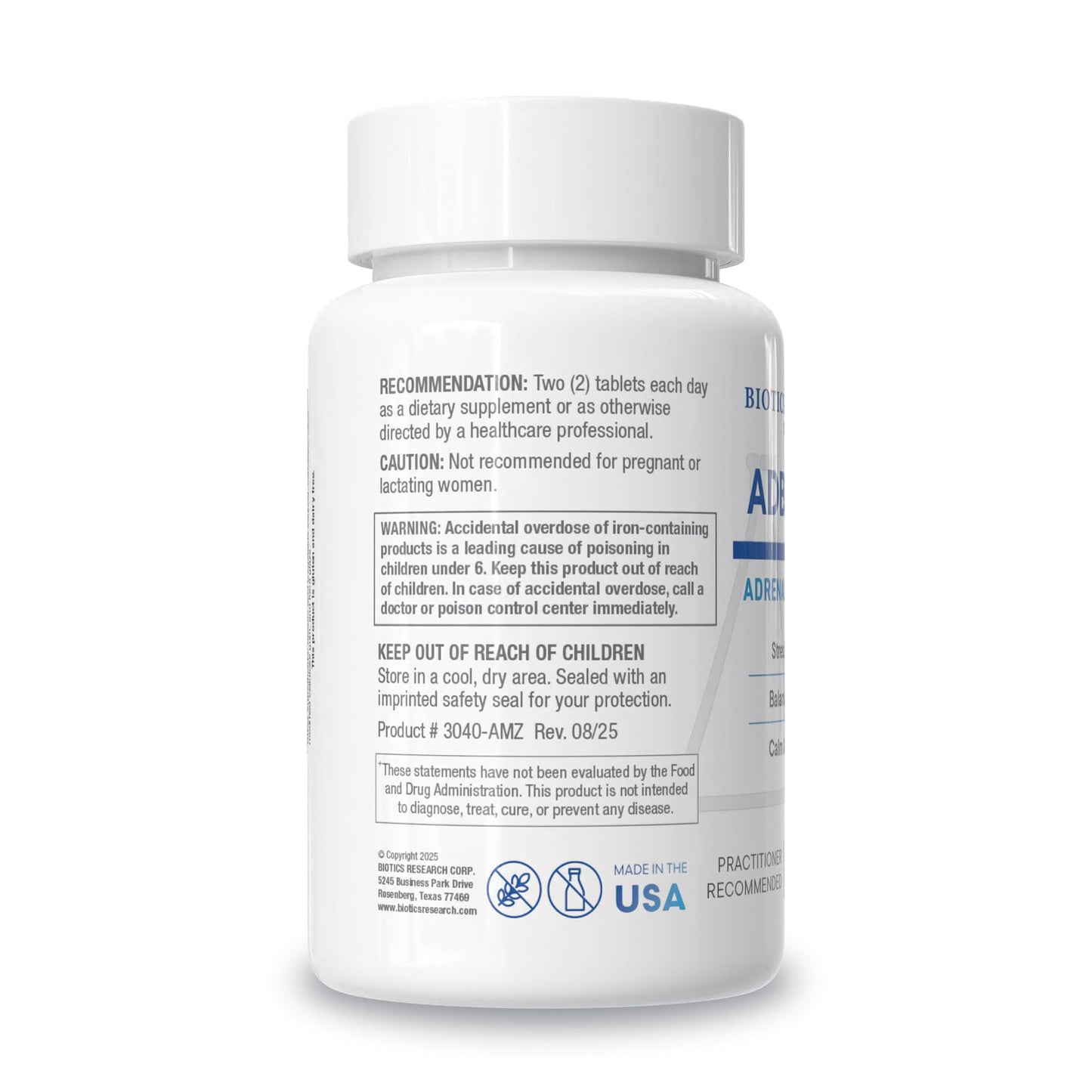 BIOTICS RESEARCH ADB5-Plus Adrenal Support Tablets, 90 Count
