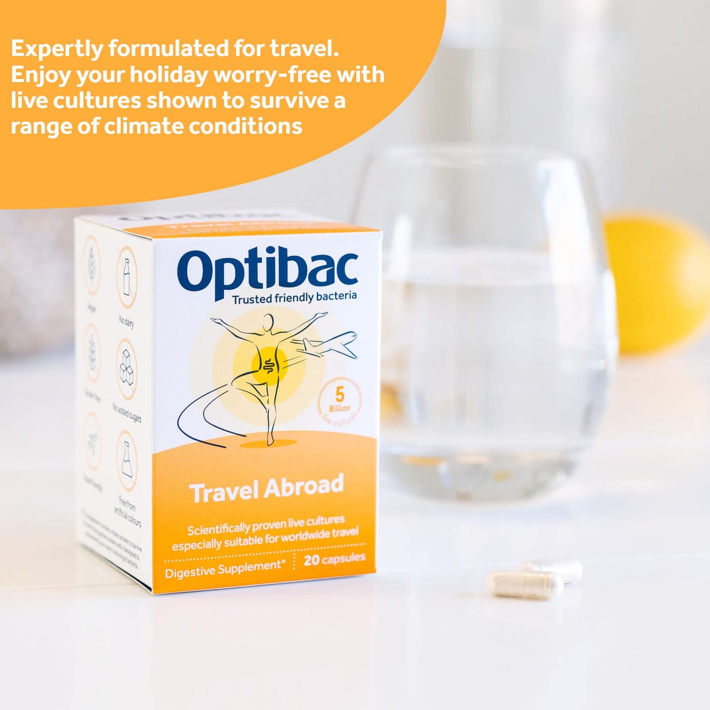 Optibac Probiotics for Travelling Abroad PMP UK Capsules, 20