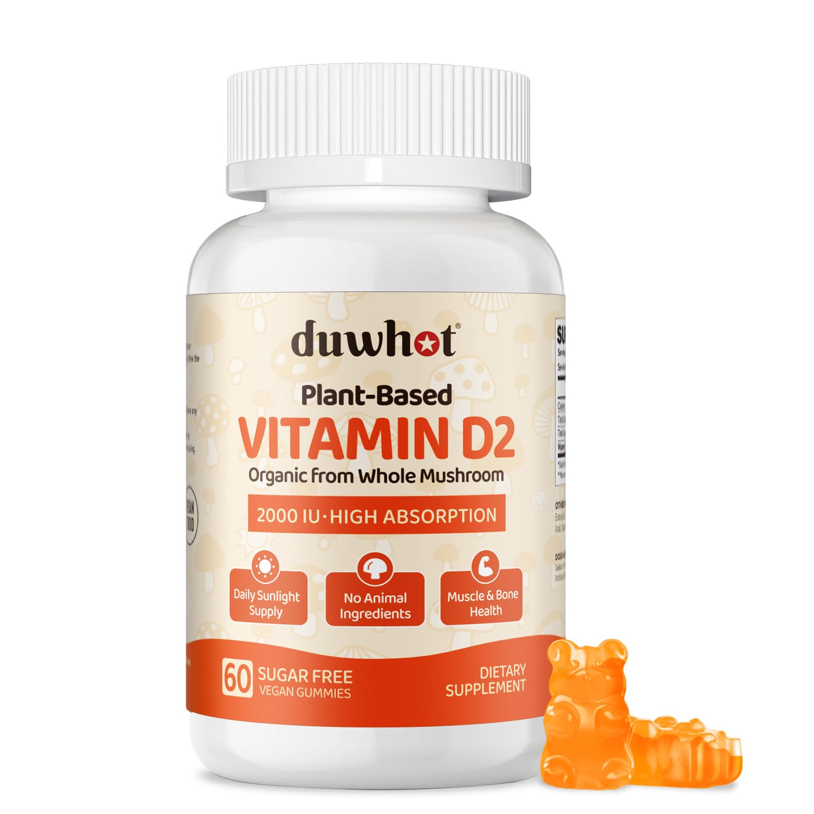 duwhot Vitamin D2 Gummies 60 Chews