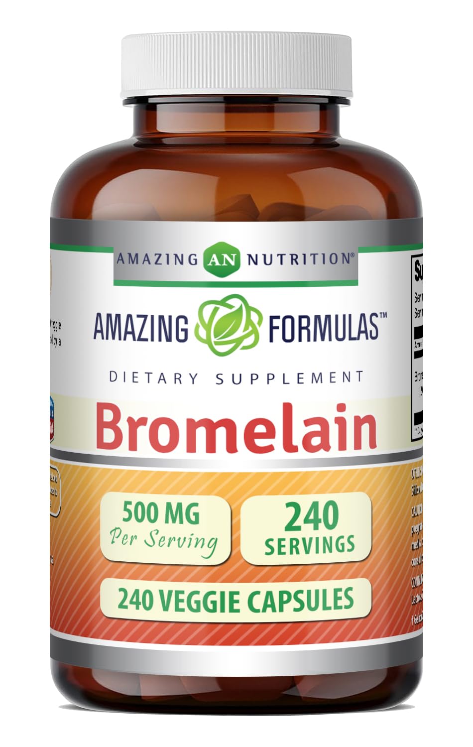 Amazing Nutrition Bromelain 500mg 2400 GDU Capsules, 240 Count