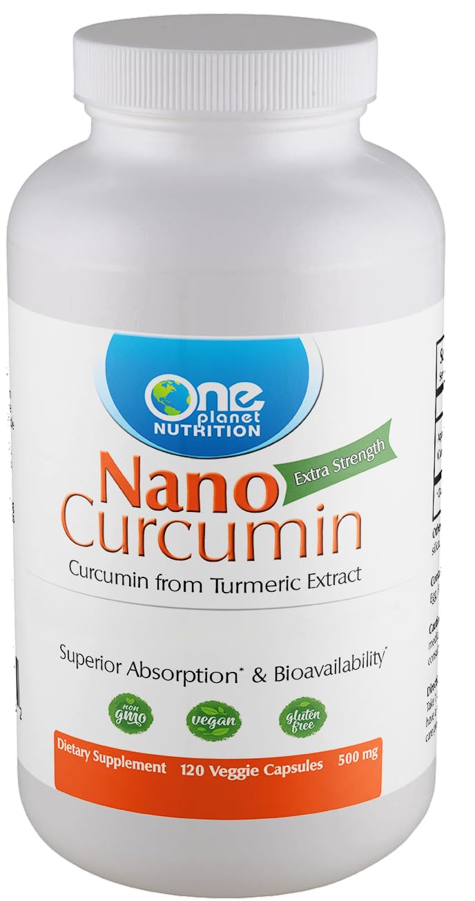 One Planet Nutrition Nano Curcumin 500 mg Veggie Capsules, 240 Count