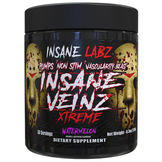 Insane Labz Insane Veinz Xtreme Non Stimulant NO Enhancing Powder, 8.3 Ounce