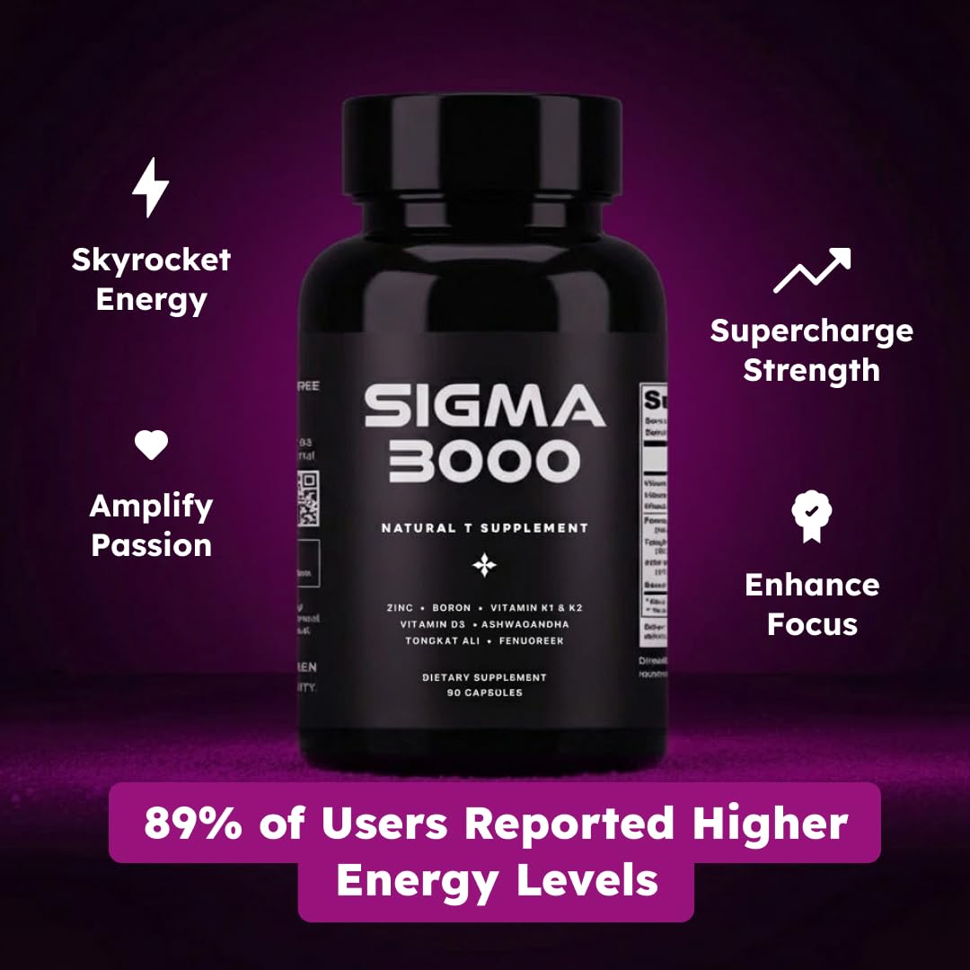 SIGMA 3000 Natural Testosterone Booster for Men Capsule 90 Count