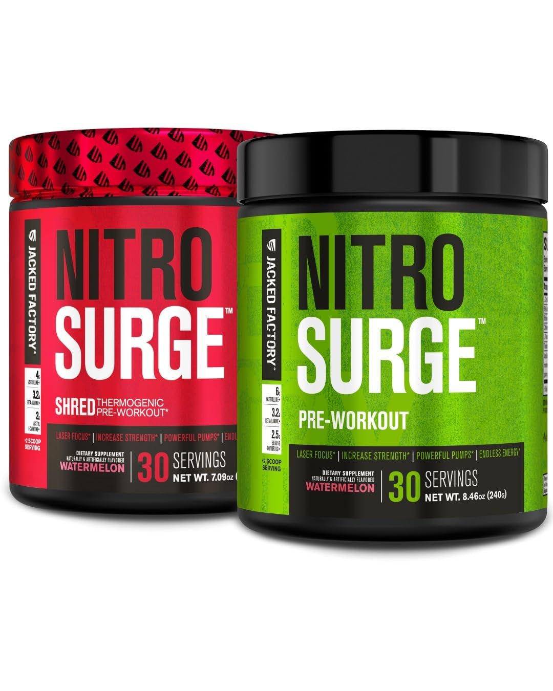 Jacked Factory Nitrosurge Shred Thermogenic Pre-Workout Powder, 1