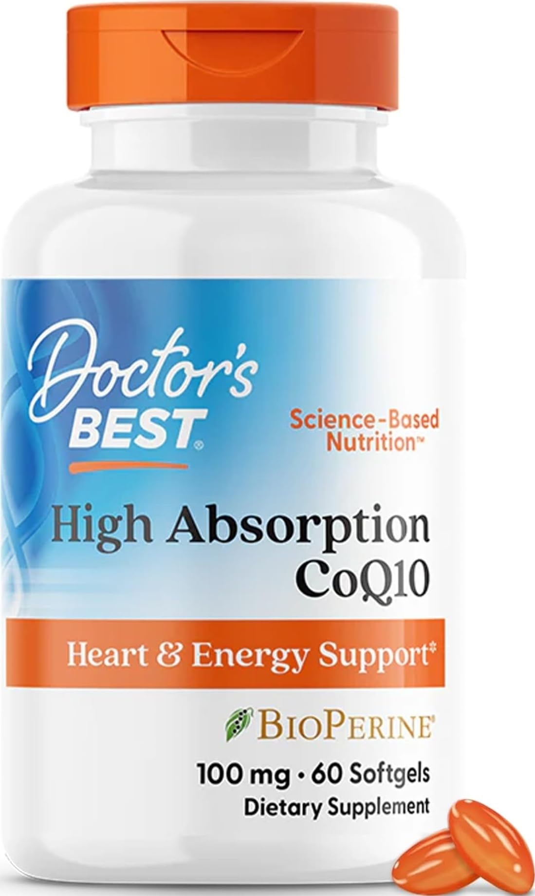 Doctor's Best High Absorption CoQ10 with BioPerine Softgels, 60 Softgels