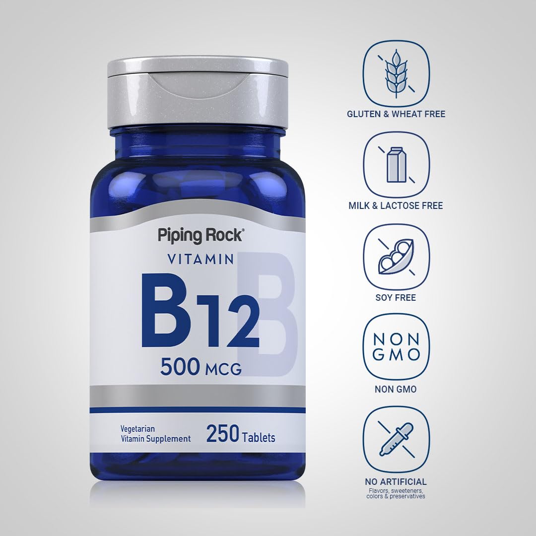 Piping Rock Vitamin B12 Tablet, 250 Tablets