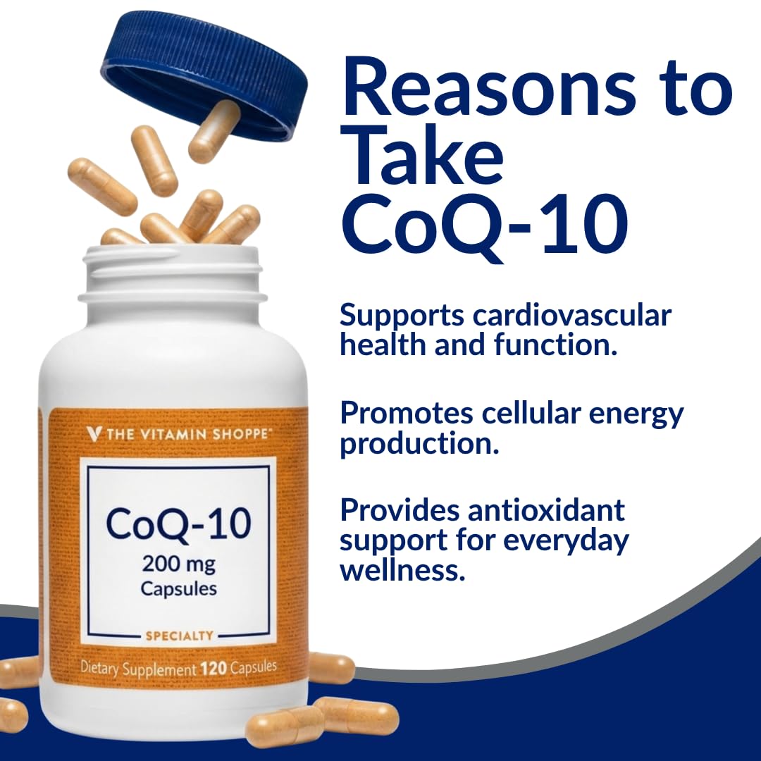 The Vitamin Shoppe CoQ-10 200 mg Capsules, 120 Capsules