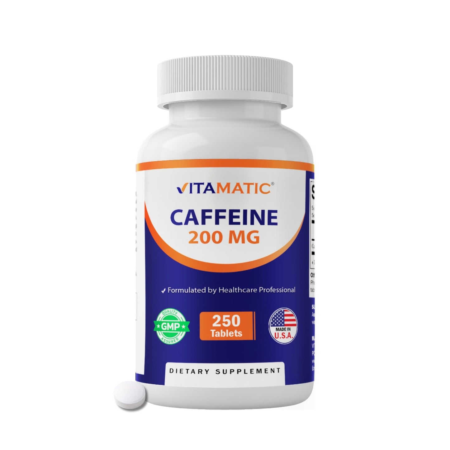 Vitamatic Caffeine Tablets 200mg per Serving, 500 Tablets