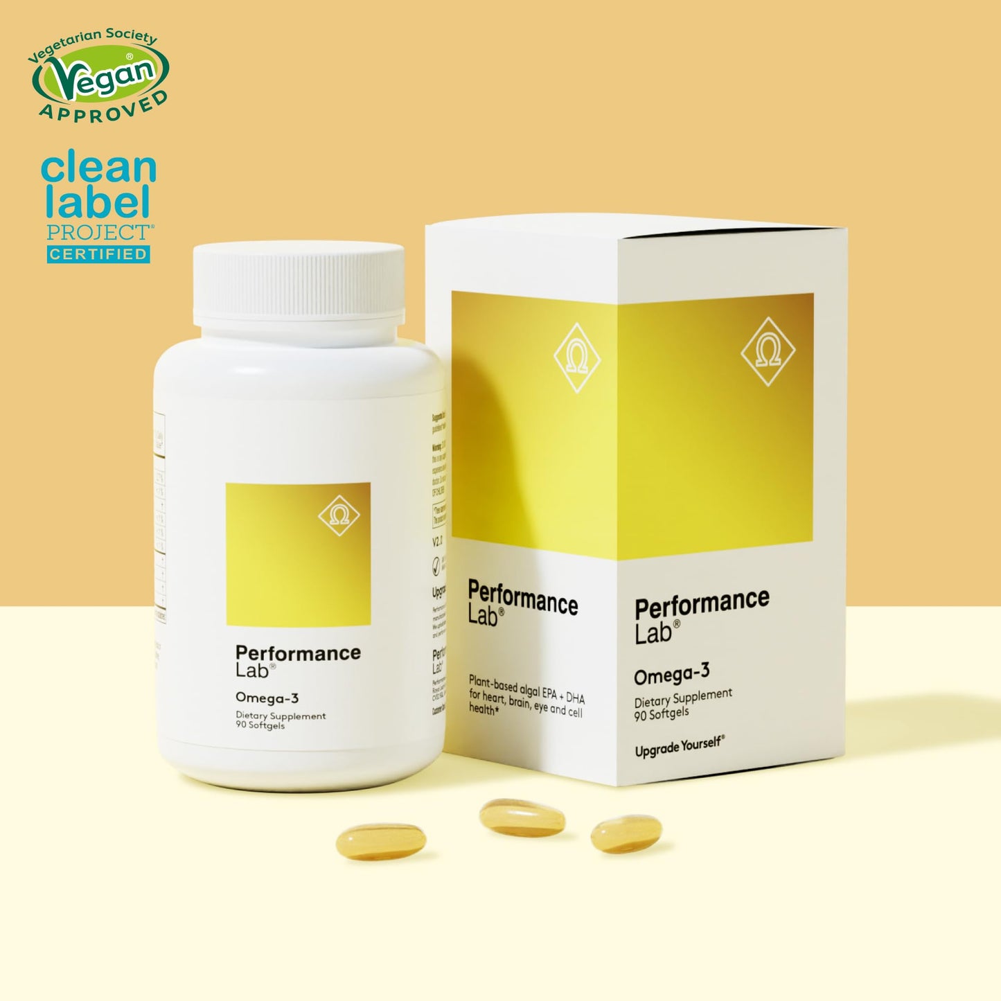 Performance Lab Omega-3 Dietary Supplement from Algae Softgels 90